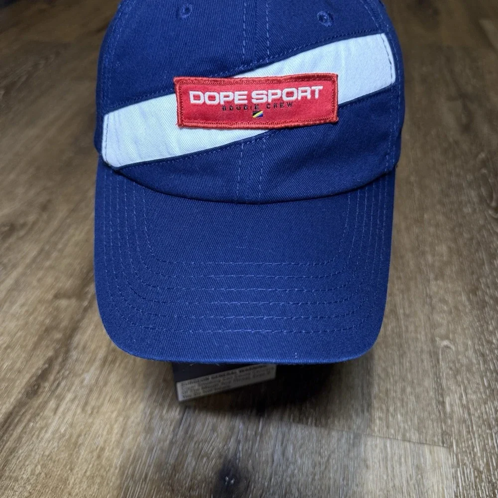Dope Sport Hat Navy Blue White Red Yacht Sail‎ UK London Look Dad Cap